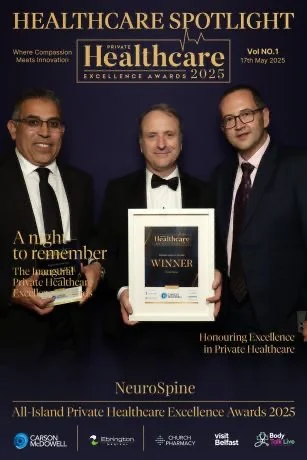 Team members with award poster